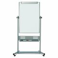 Bi-Silque MasterVisi, Magnetic Reversible Mobile Easel, 35 2/5w X 47 1/5h, 80inh Easel, White/silver QR5203
